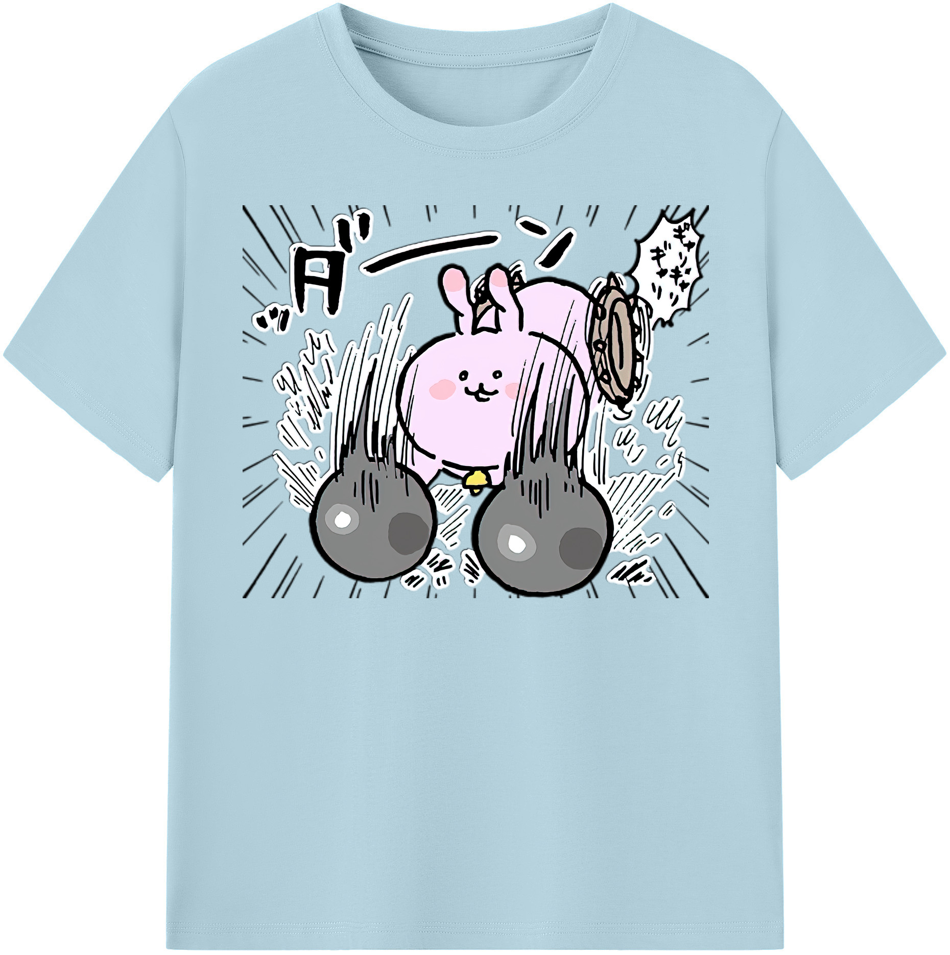 （画像用） ちいかわ うさぎ Chii-kawa usagi 綿100％半袖Tシャツ（フロントプリント）